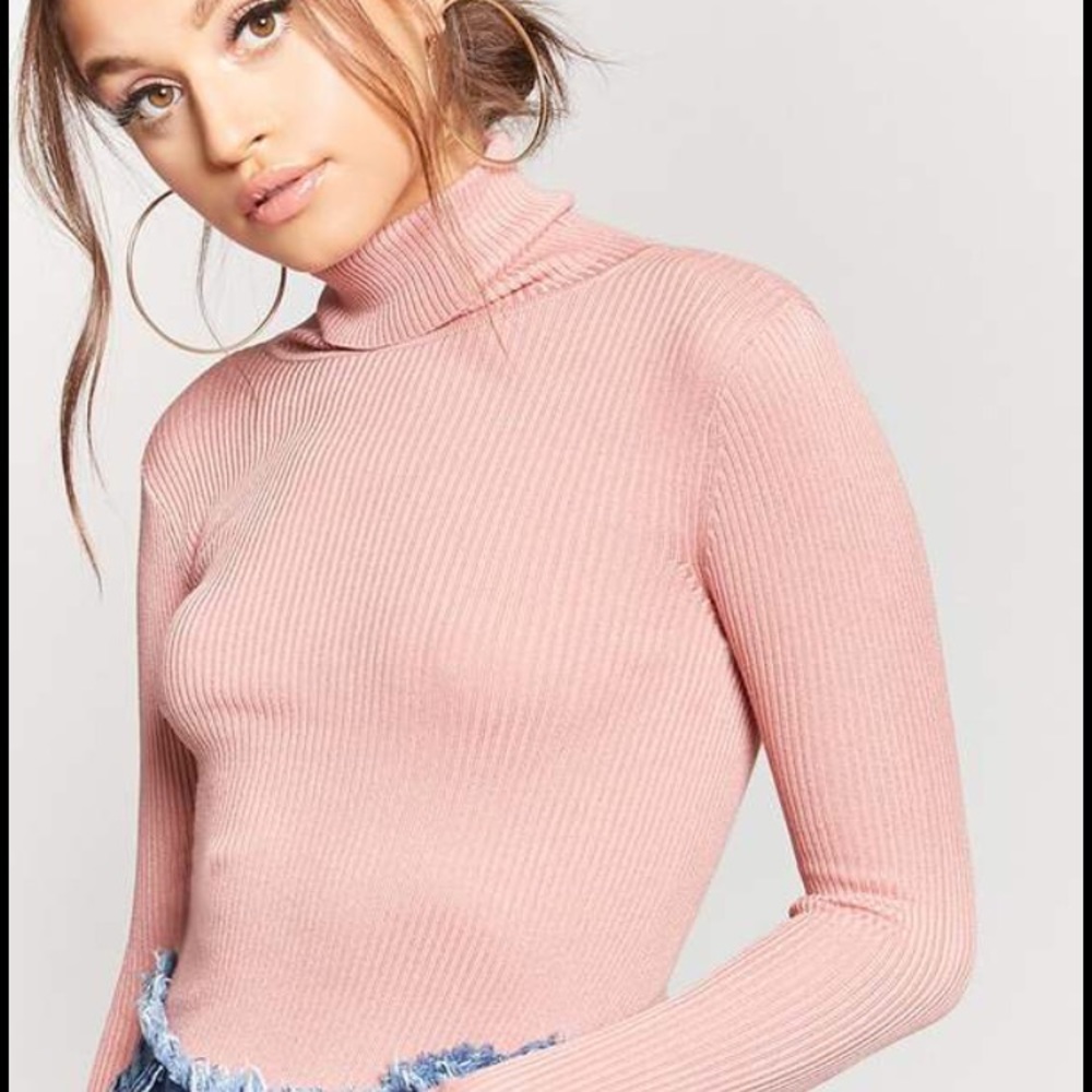 Pink forever 21 turtle neck top
